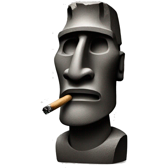 Easter island head smoking emoji