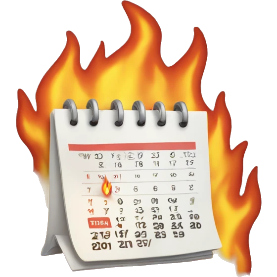 Calendar on Fire emoji