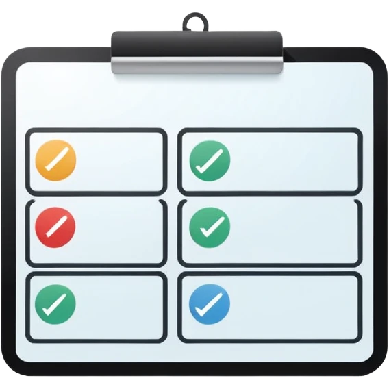 Minimalistic flat vector icon, iOS style, thin black contour on white background. Simple kanban board with circular arrow above it. Clean, no text, no shadows emoji