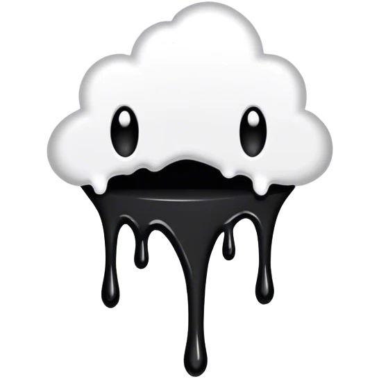 a black cartoon styled hole dripping white paint  emoji