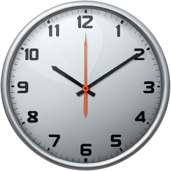 Create a round silver clock now. emoji
