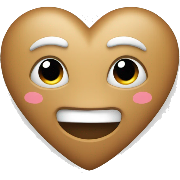 Un corazón de color cof con blanco  emoji