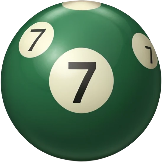 green billiard ball 7 number  emoji