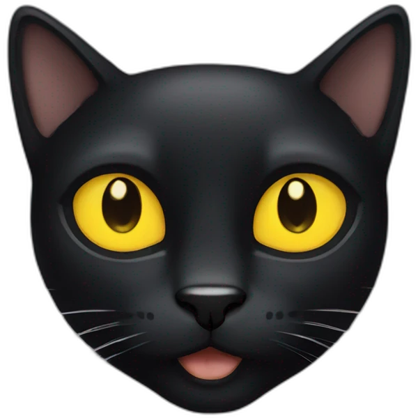 Black cat with yellow eyes emoji
