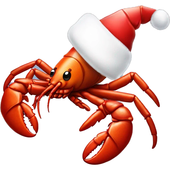 Lobster with a Santa hat  emoji