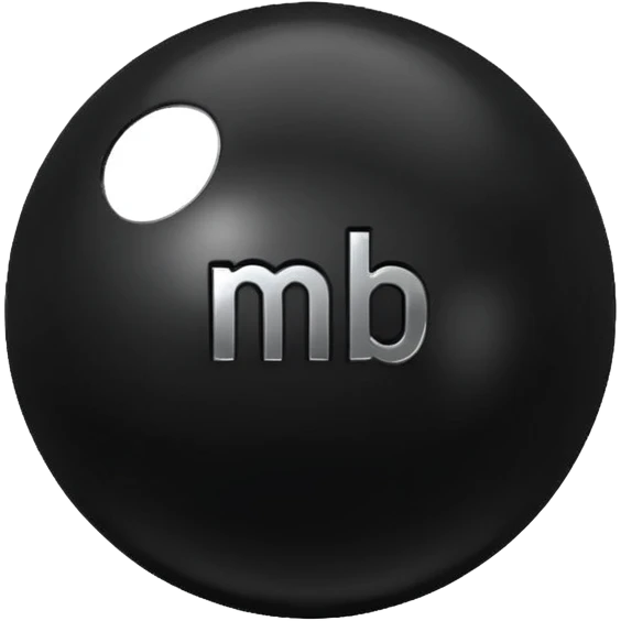 Black ball (MB) written on it. emoji