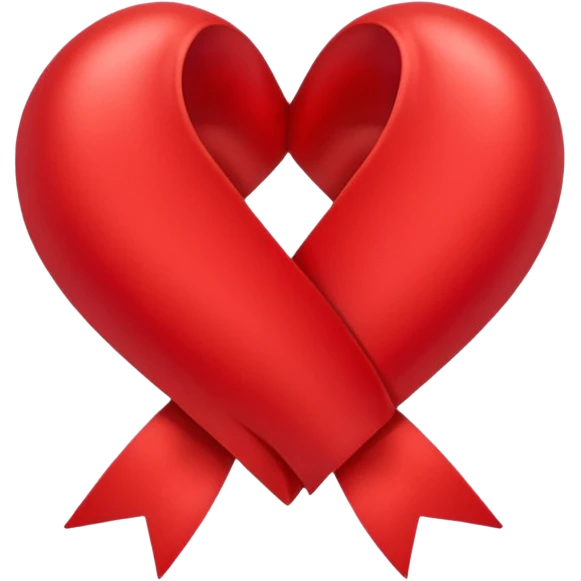 Ein rotes Bsnd zwischen zwei Herzen emoji