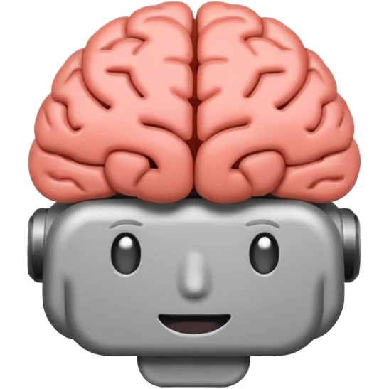 brain emoji with a low battery logo emoji