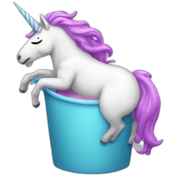 Unicorn vomiting emoji
