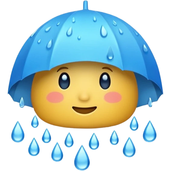 rainy weather emoji, simple, expressive emoji