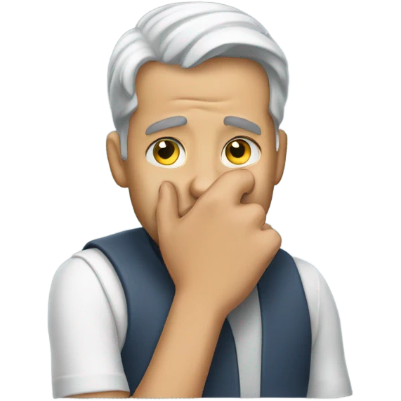 the guy put his hand over his mouth emoji