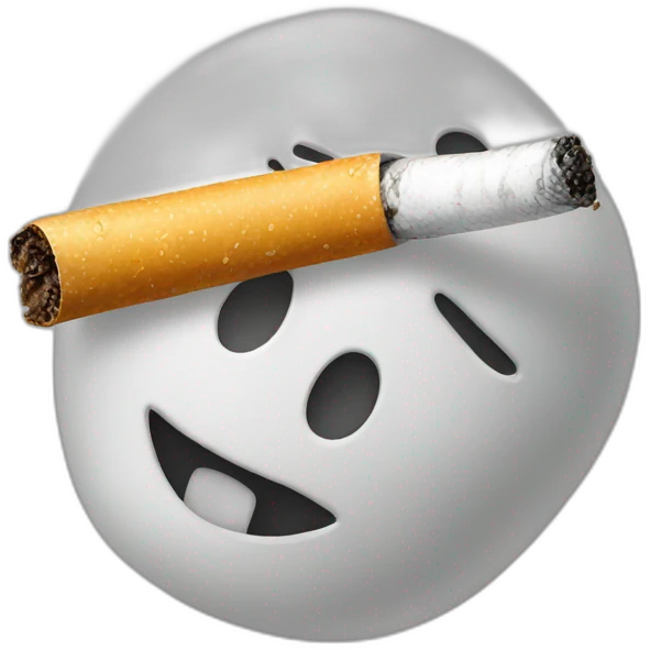 Squelette avec une cigarette emoji