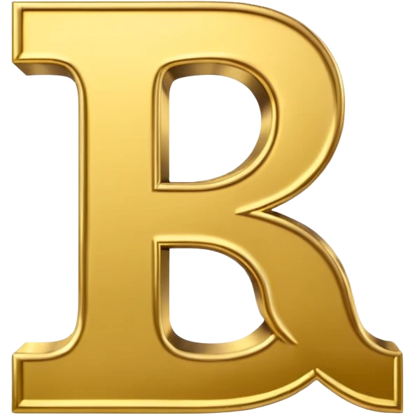 Symbole de currency en or en forme de lettre F, seul, 3D, brillant, style emoji simple et lisible sur fond uni. emoji