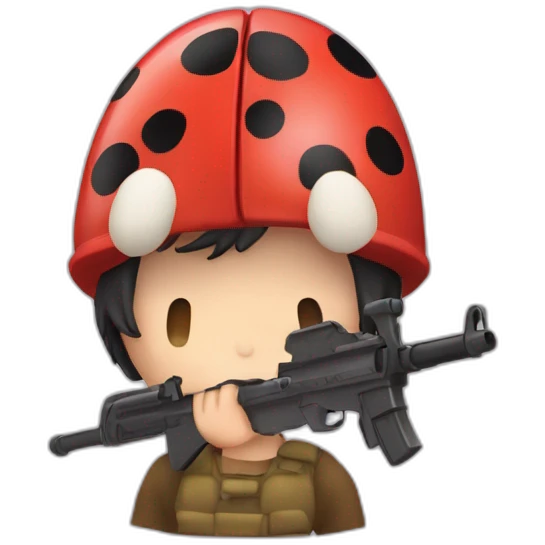 une coccinelle avec une arme  emoji
