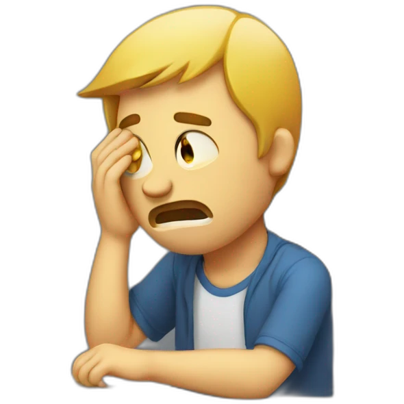 developer crying in front of his computer emoji