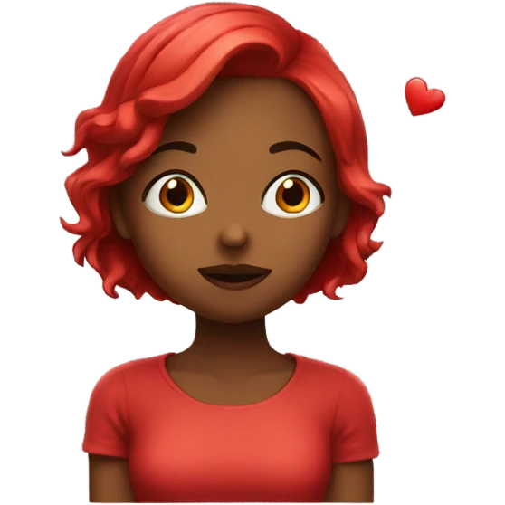 red girl throwing a kiss emoji