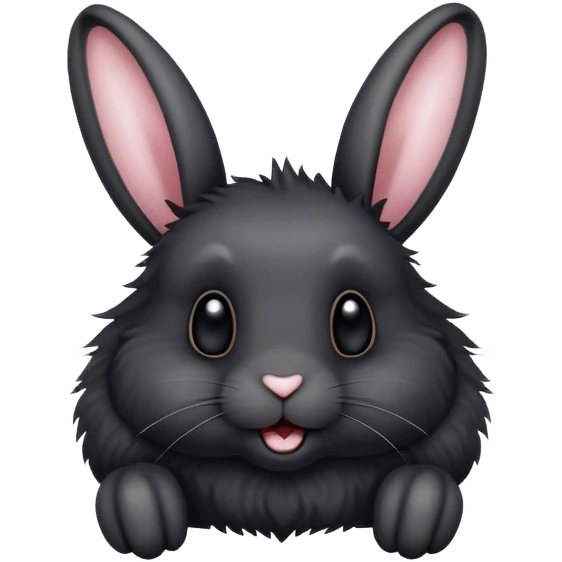 Black bunny rabbit jumping emoji