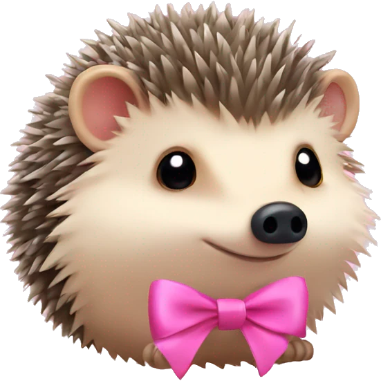 hedgehog with a pink bow emoji
