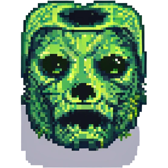pixel art style Minecraft creeper face, green and pixelated emoji