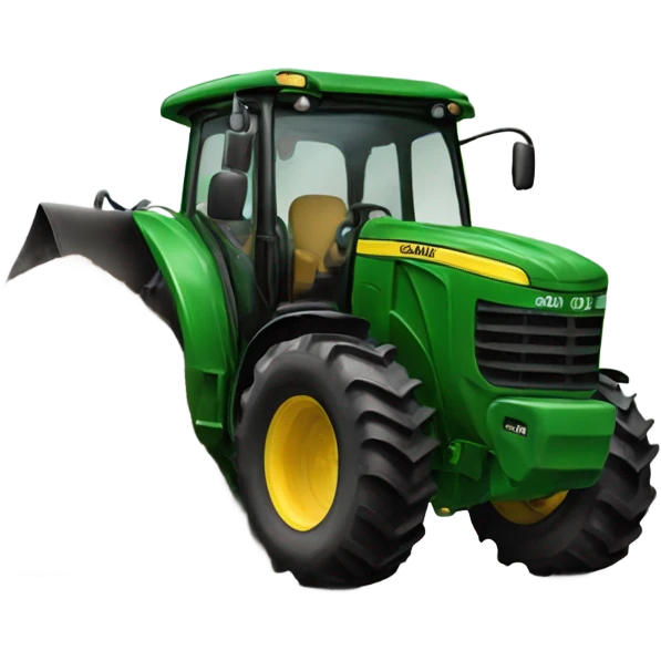 a John deer tractor scooping up manure with front loader emoji