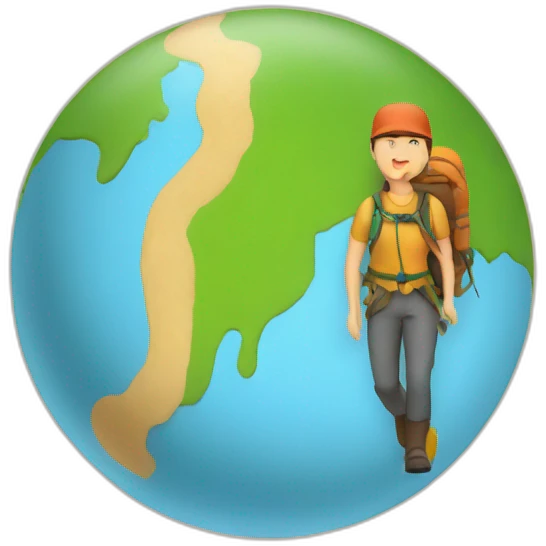 Trecking with map emoji
