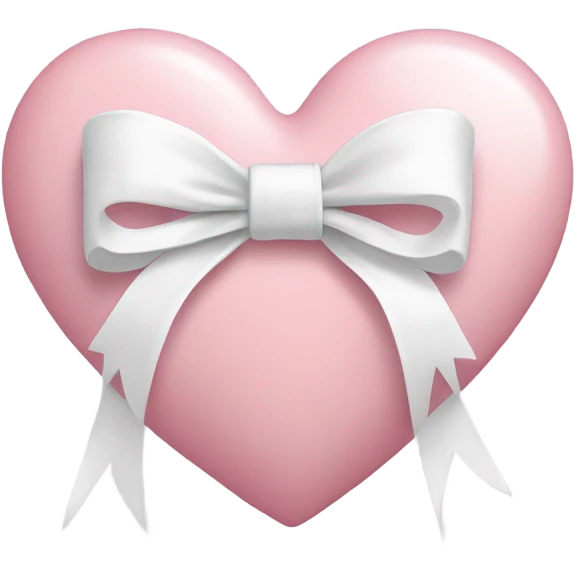 Pastel pink heart with white bow emoji