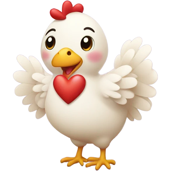 Chicken funny love emoji