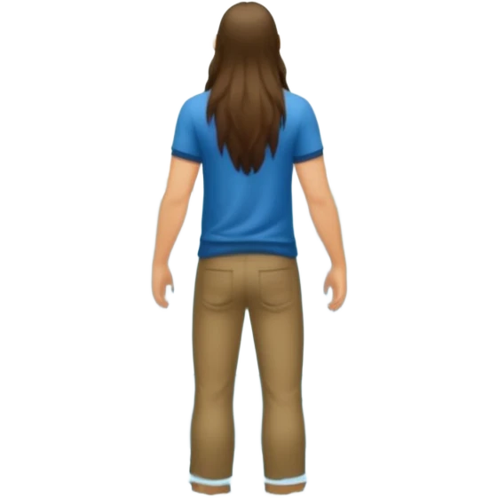 full body man long hair from behind waist deep in forest lake, water running down back emoji