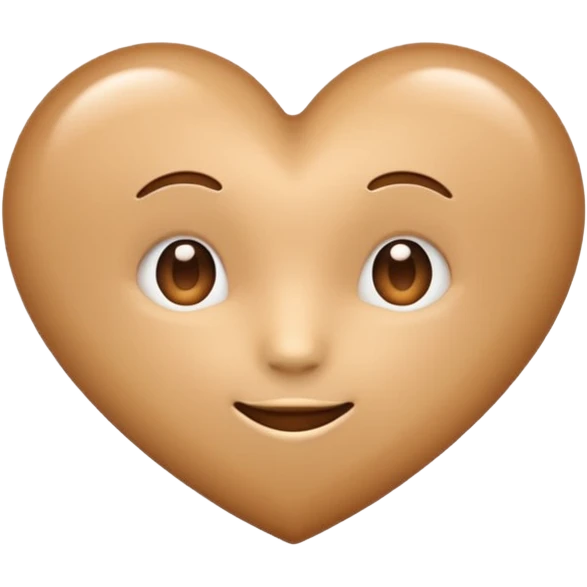 Cute light brown heart emoji with no face just plain light brown heart emoji emoji