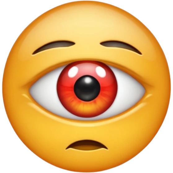 Red eye emoji after crying emoji