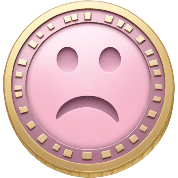 pinkish light blue Coin that is a currency emoji