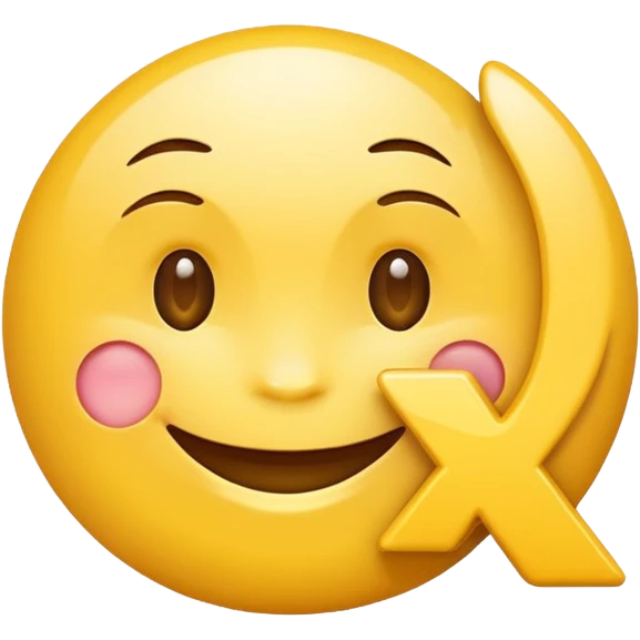 X letter smilling emoji