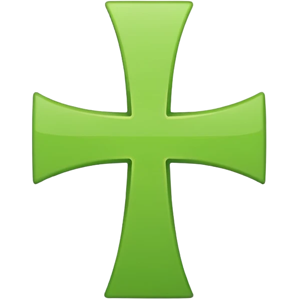 change the red cross emoji color to only green cross color emoji