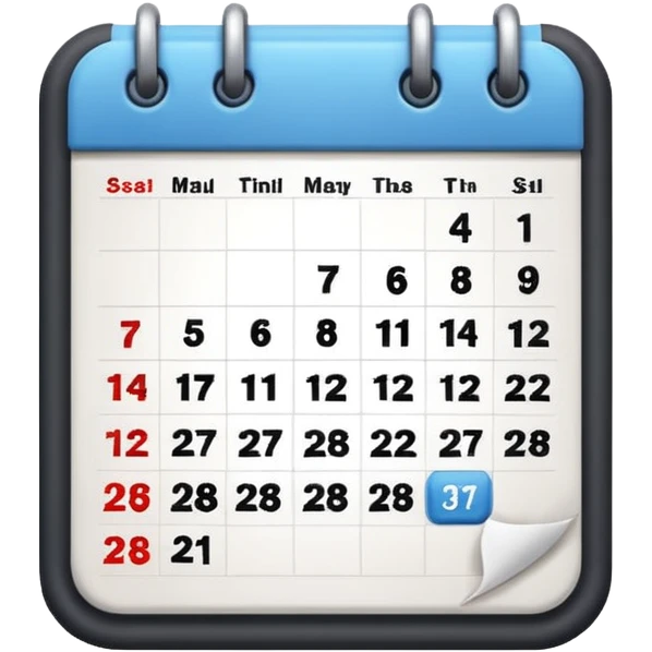 Calendar overnight image in professional look emoji