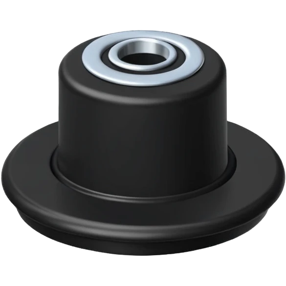 Flat Rubber Drain stopper with a metal ring on the top  emoji