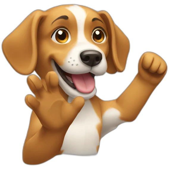 waving dog emoji