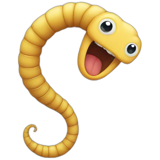 Worm from head emoji