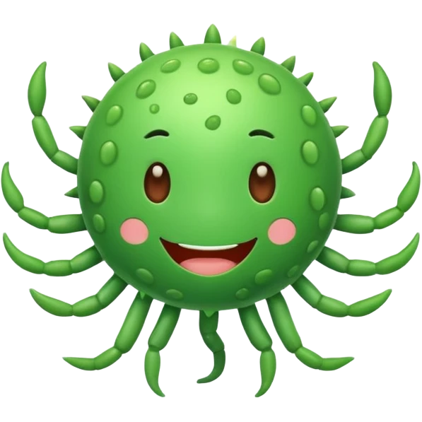 cute virus with leg emoji