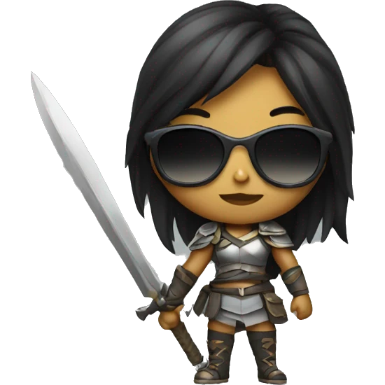 Girl warrior with dark sunglasses emoji