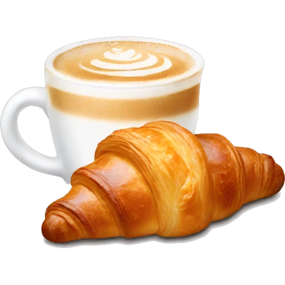 croissant with a beautiful latte emoji