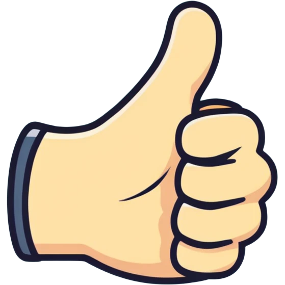 Produce a neon style emoji of a thumbs-up hand gesture. emoji