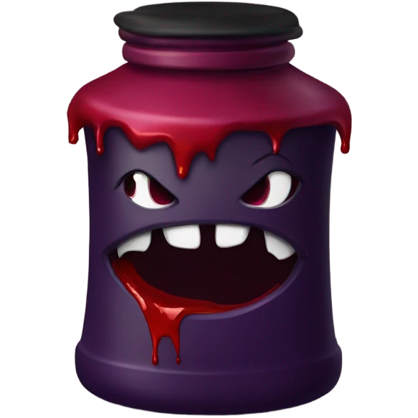 a stylish potion bottle with blood and a gothic lid, perfect for a vampire girl theme." emoji