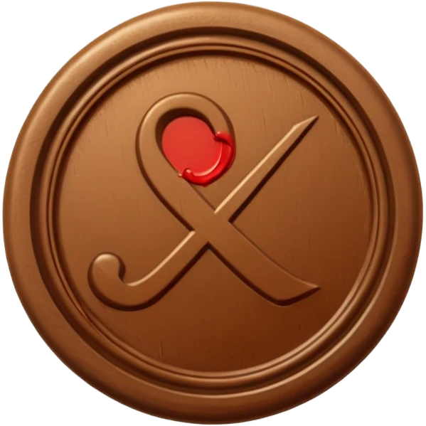 wax seal in the form of a check mark emoji