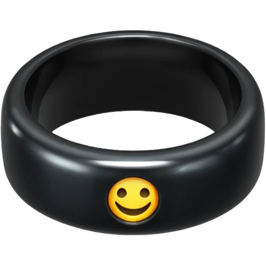 iOS emoji, minimal dark fantasy ring, black metal, flat emoji