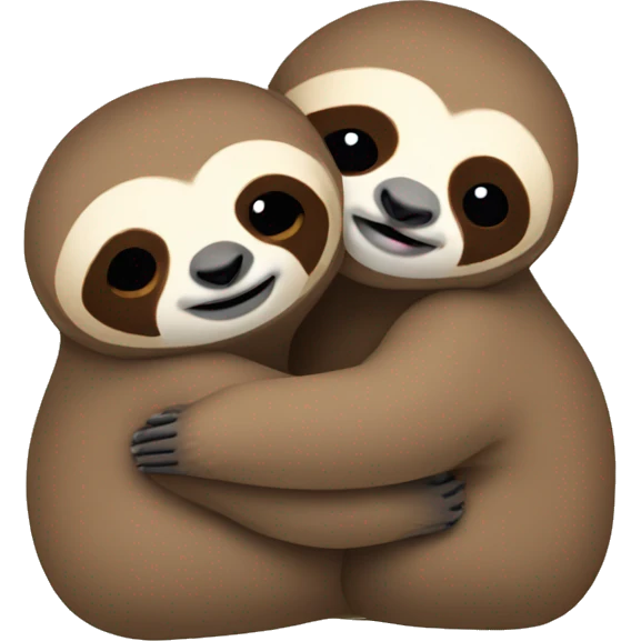 two sloths hugging emoji