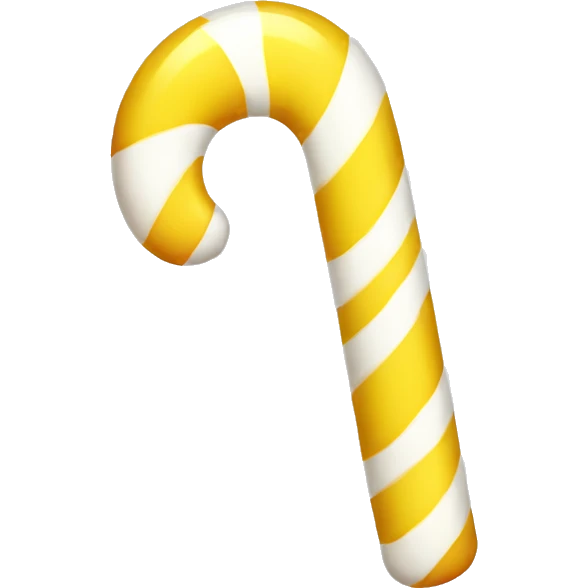 Yellow and white Candy cane  emoji