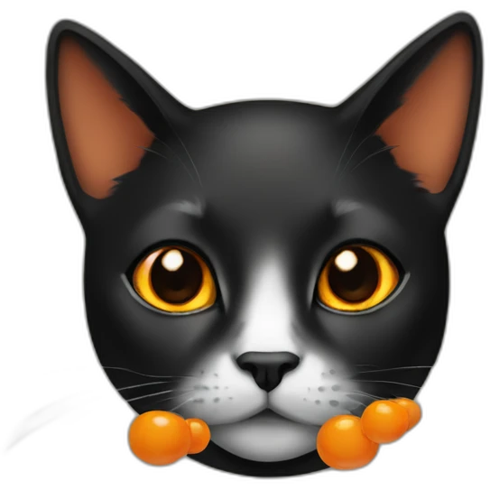 Black female cat with orange spots emoji