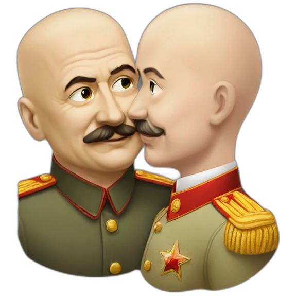 stalin kisses Lenin's bald head from behind emoji