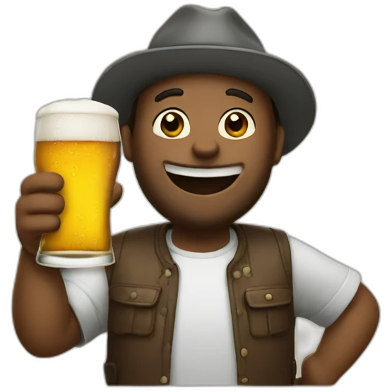 Cheers Charlie drinking beer emoji