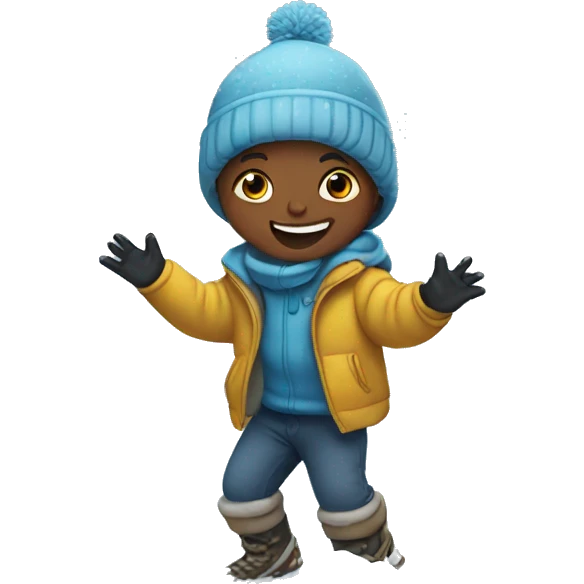 Kid playing in snow emoji